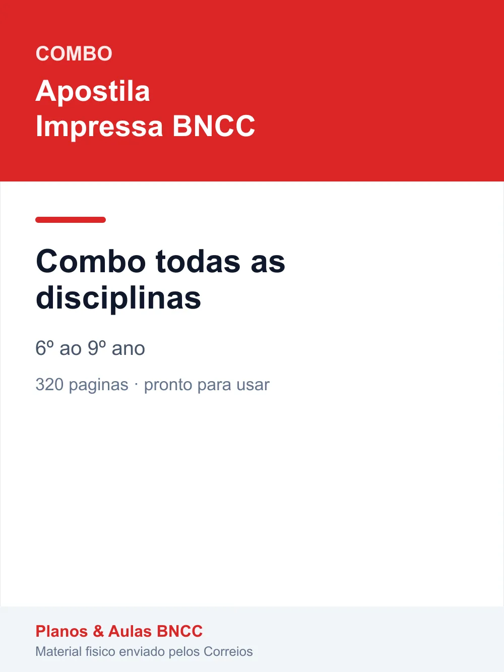 Combo todas as disciplinas — Apostila Impressa (6º ao 9º ano)
