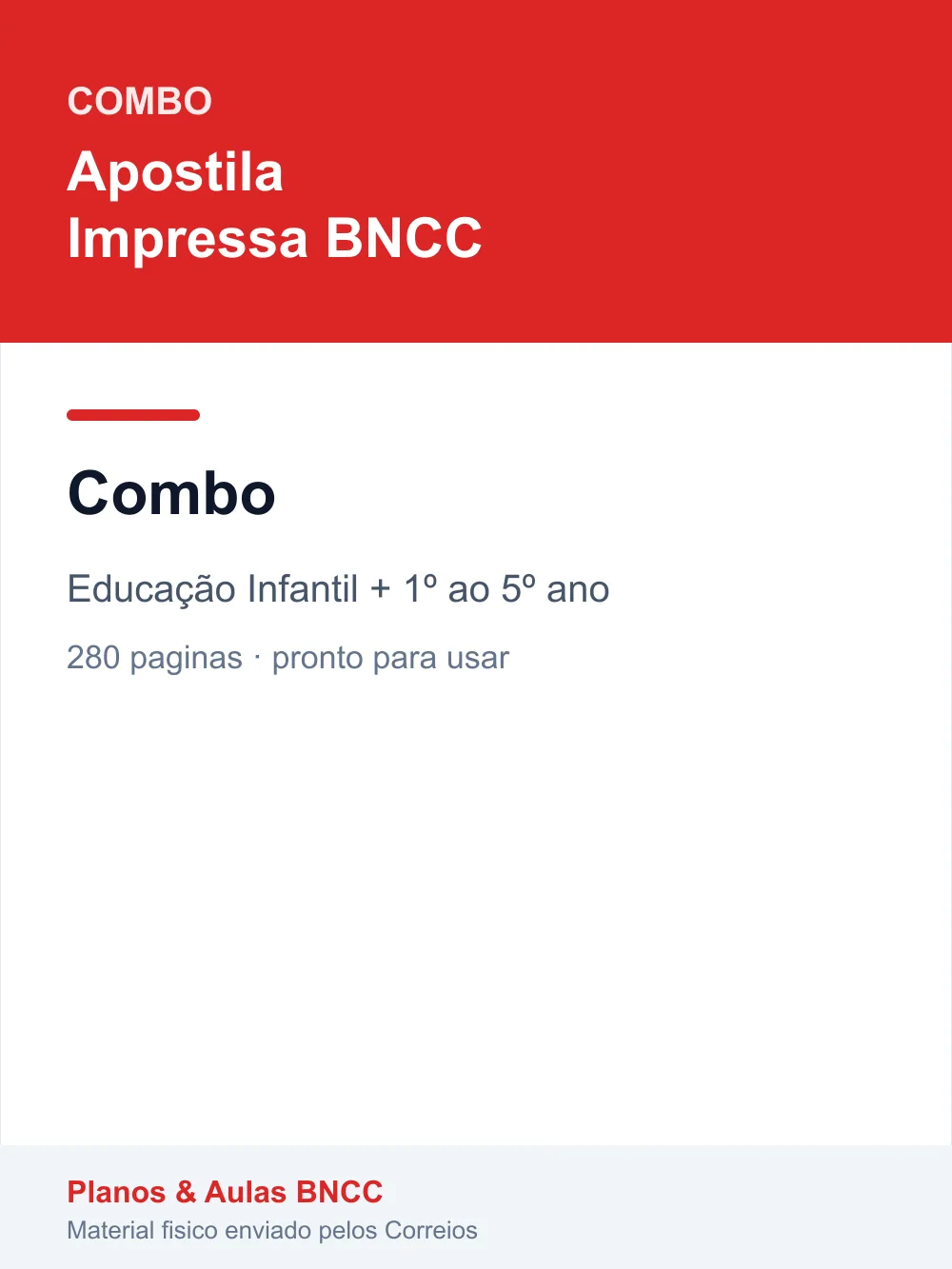 Combo — Apostila Impressa (Educação Infantil + 1º ao 5º ano)